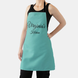 Delantal Apron Verde azulado personalizado