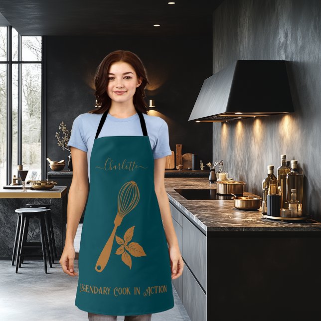 Delantal Apron verde de medianoche con susurro de cobre y h (Subido por el creador)