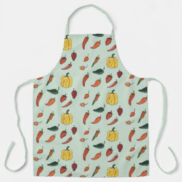 Delantal Aprón verde de pimientos picantes