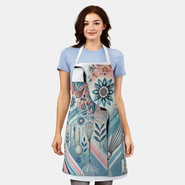 Delantal Apron ✨ vibrante abstracto con tema de cocina (Gastado)