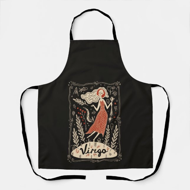 Delantal Apron Virgo Celestial Zodiac Art (Anverso)