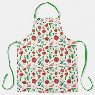 Delantal Apron voor appels en papavers schort