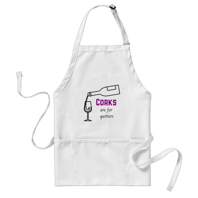 Delantal Apron Wine Lover, los corchos son para Quitters Ap (Frente)