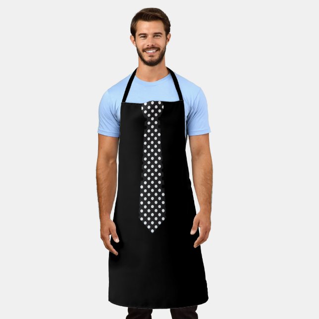 Delantal Apron With Polka Dot Tie Black Barbecue  Apron (Gastado)
