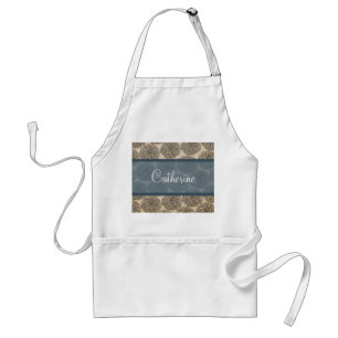 Delantal Apron Zinnia azul vintage