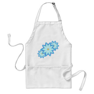 Delantal Aprones abstractos de tres flores azules de Lotus
