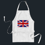 Delantal Aprones con bandera de la Unión Británica<br><div class="desc">Aprones con la bandera británica de Union Jack. Ideas de regalo más baratas para eventos nacionales. Diseño inglés rojo blanco y azul.</div>