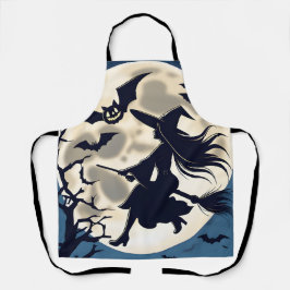 Delantal Aprones de cocina para mujeres, Bruja de luna llen