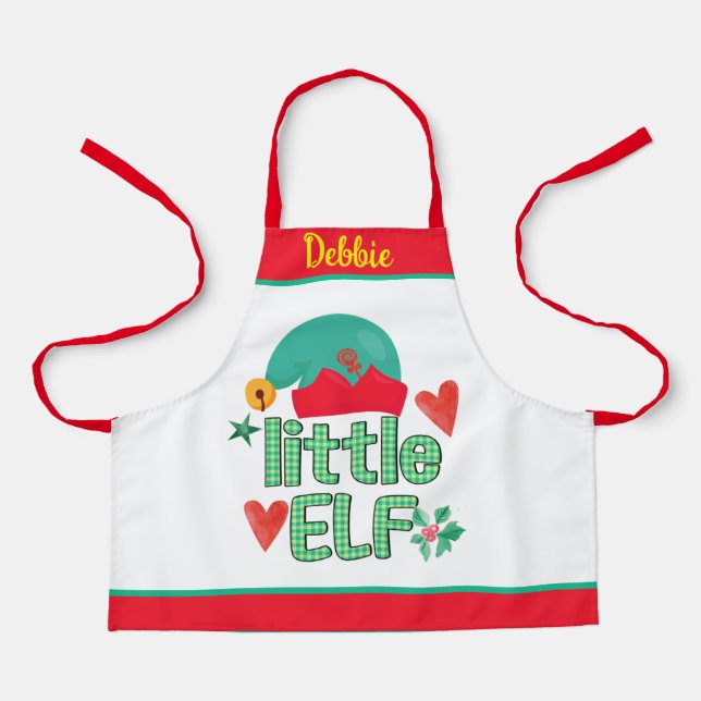 Delantal Aprones de los Navidades de Santa Helper Elf Kid (Anverso)