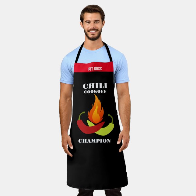 Delantal Aprones de pimiento chile, campeón de cocina chile (Gastado)