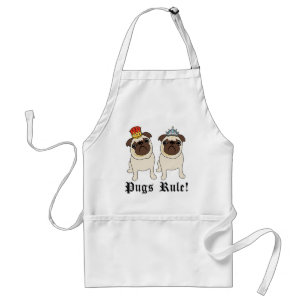 Delantal Aprones de Rey y Reina Pug