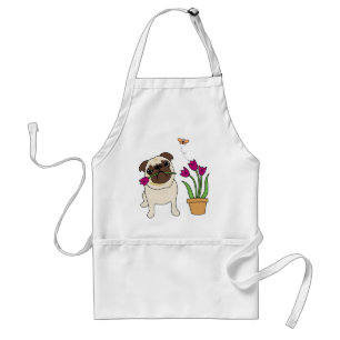 Delantal Aprones de Tulip Pug y Mariposa Adorables