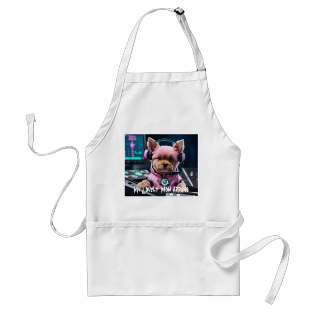 Delantal Aprons de plantilla de cachorro de lujo para mamá (Frente)