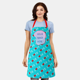 Delantal Aqua Blue LOVE Moda moderna