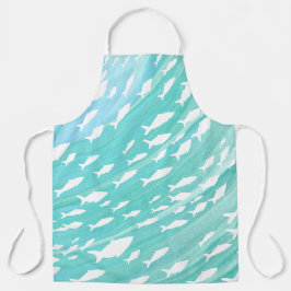 Delantal Aqua Ocean Fish Nautical