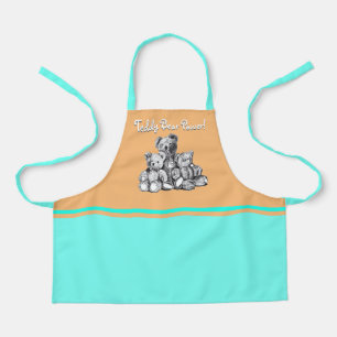 Delantal Aqua Tres osos Apron del oso de peluche