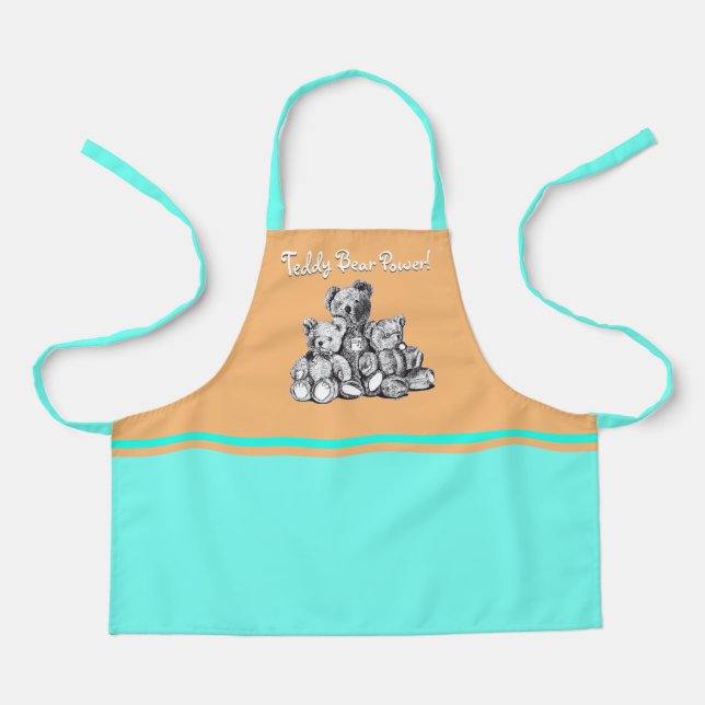 Delantal Aqua Tres osos Apron del oso de peluche (Anverso)
