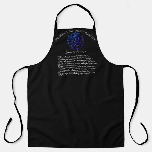 Delantal Aquarius Apron - Negro (Anverso)