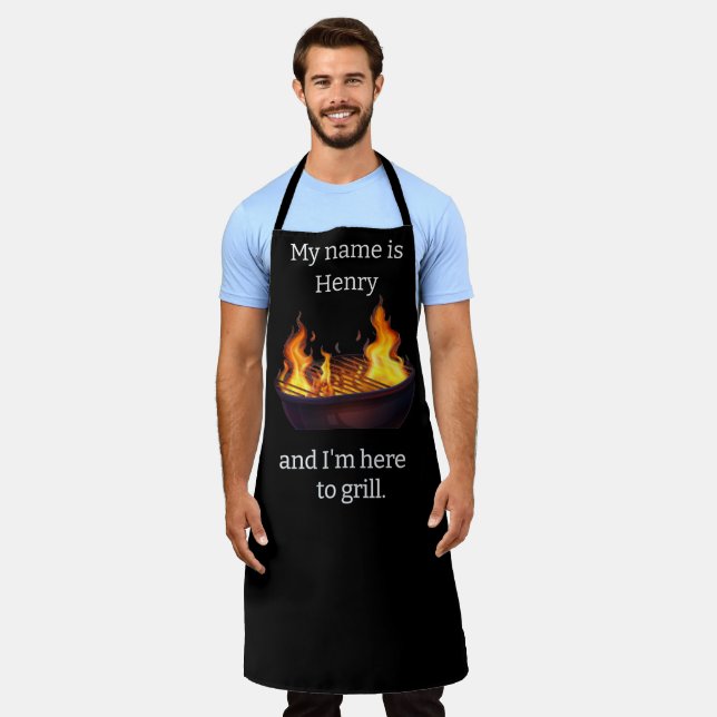Delantal Aquí al Personalizado Grill Apron (Gastado)
