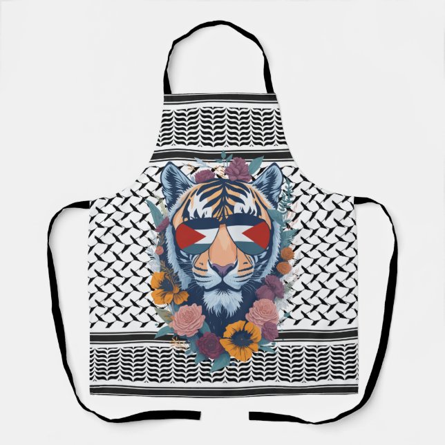 Delantal ÁRABE Libre Palestina con tigre de MAPA (Anverso)