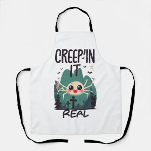 Delantal Araña de Halloween Kawaii juego de palabras