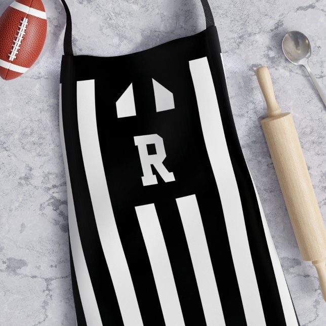 Delantal Árbitro de fútbol negro y blanco a rayas (Subido por el creador)