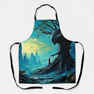 Delantal Árbol cósmico de la fantasía de la vida
