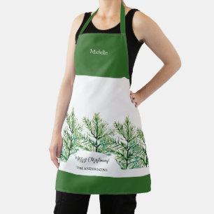 Delantal Árbol de acuarela artificial personalizado