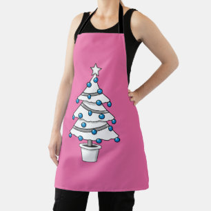 Delantal Árbol de Navidad Blanco