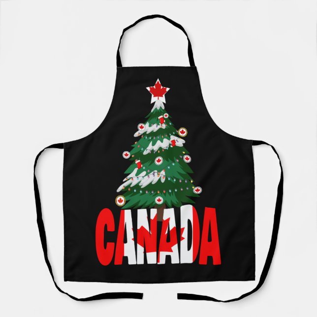 Delantal Árbol de Navidad canadiense Xmas (Anverso)