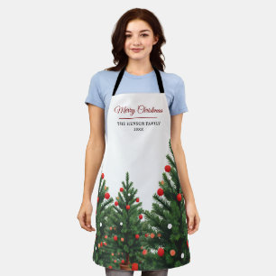 Delantal Árbol de Navidad con Apellido de Familia Personali