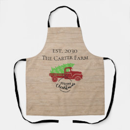 Delantal Árbol de Navidad de Camión Rojo personalizado