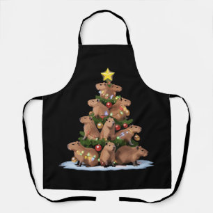 Delantal Árbol de Navidad de Capybara Regalo Divertido Xmas