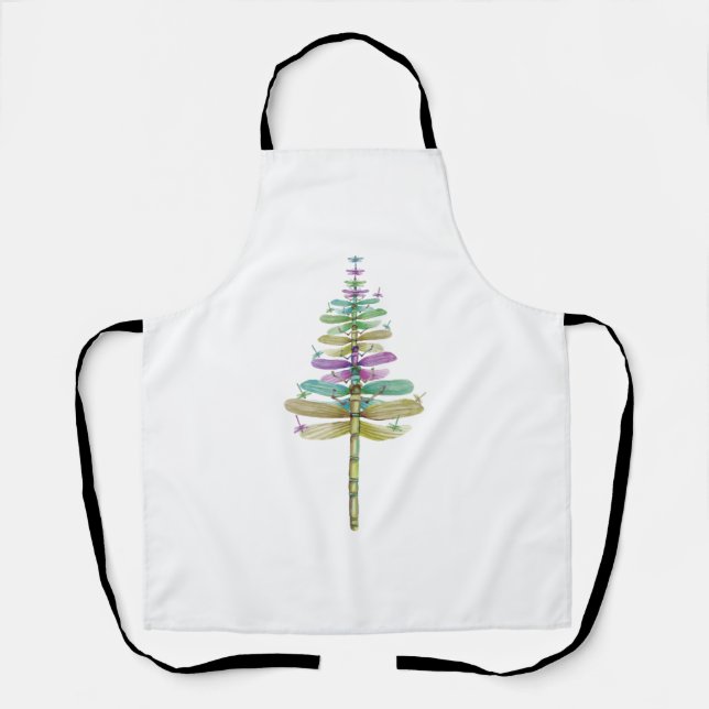 Delantal Árbol de Navidad de la libélula (Anverso)