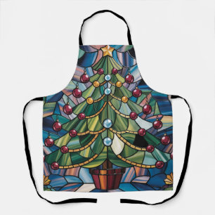 Delantal Árbol de Navidad de Vidrio Pintado Estilo Tiffany