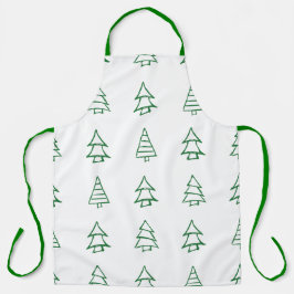 Delantal Árbol de Navidad dibujado por mano