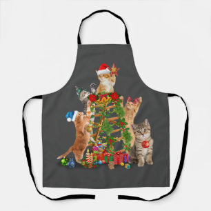 Delantal Árbol de Navidad Gato Navidades feos Gato Mamá Pap