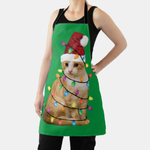 Delantal Árbol de Navidad Gato Santa Graciosa Gente Gato Ga