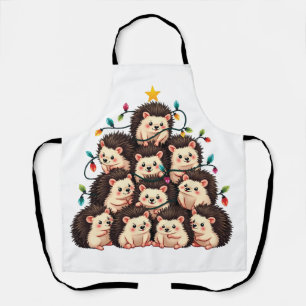 Delantal Árbol de Navidad Hedgehog Feliz Navidad