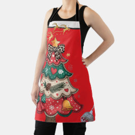 Delantal Árbol de Navidad moderno colorido
