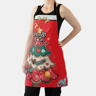 Delantal Árbol de Navidad moderno colorido