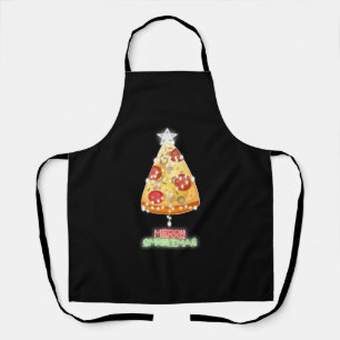 Delantal Árbol de Navidad Pizza Enfoca a Gamer de Navidad