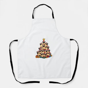 Delantal Árbol de Navidad Pugs Pug Dog