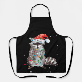 Delantal Árbol de Navidad Raccoon ilumina Pajama Racoon Lov