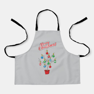 Delantal Árbol de sucursal desnudo de los navidades - Feliz