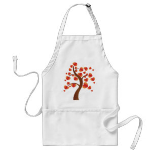 Delantal Árbol del corazón rojo
