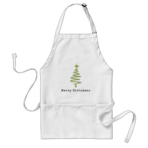 Delantal Árbol verde de Navidad minimalista y Rústico