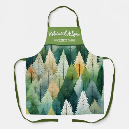 Delantal Árboles botánicos de acuarela personalizados mujer