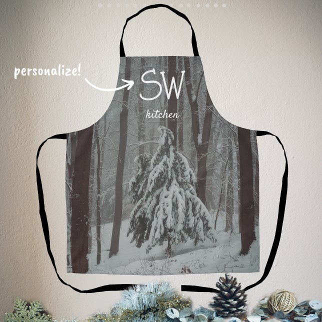 Delantal Árboles cubiertos de nieve en el bosque de inviern (Subido por el creador)