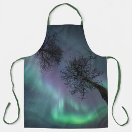 Delantal Árboles de luz del norte morado